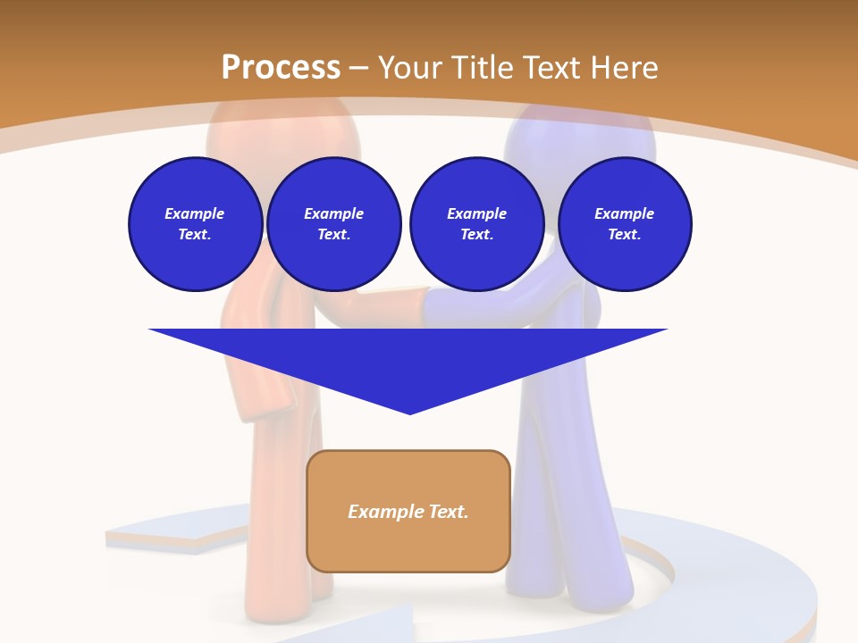 Two Orange And Blue People Shaking Hands Powerpoint Template PowerPoint Template