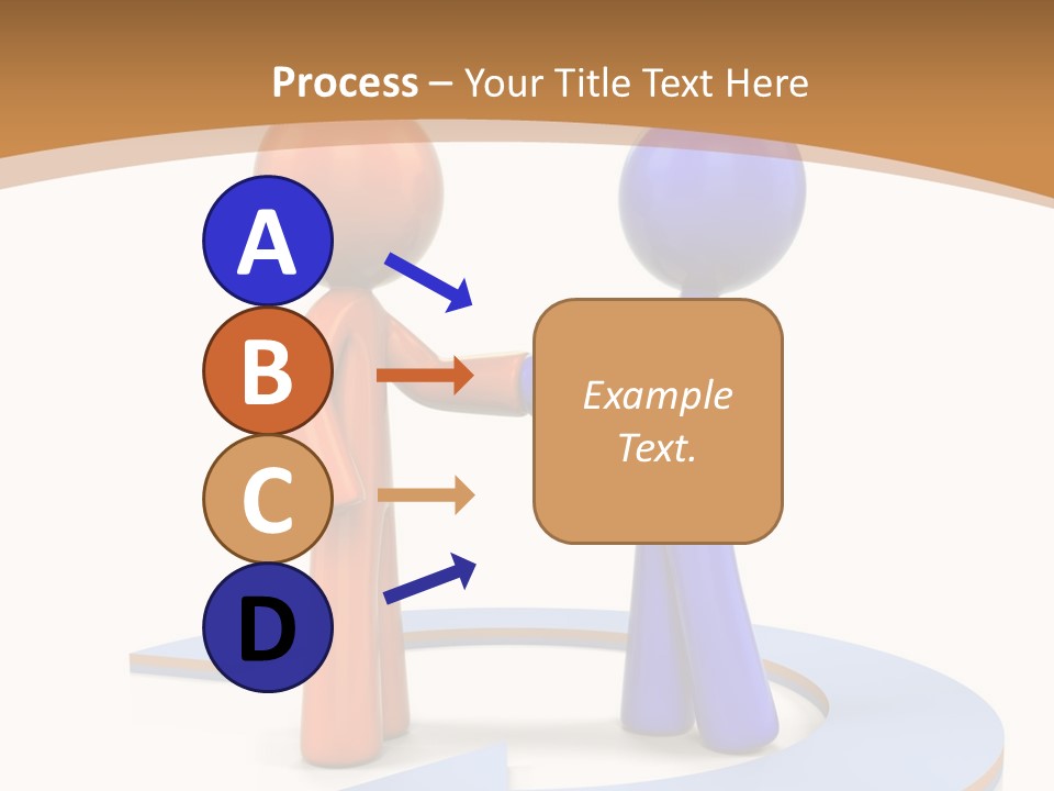 Two Orange And Blue People Shaking Hands Powerpoint Template PowerPoint Template