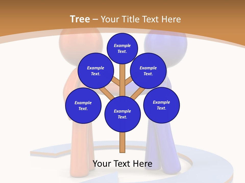 Two Orange And Blue People Shaking Hands Powerpoint Template PowerPoint Template