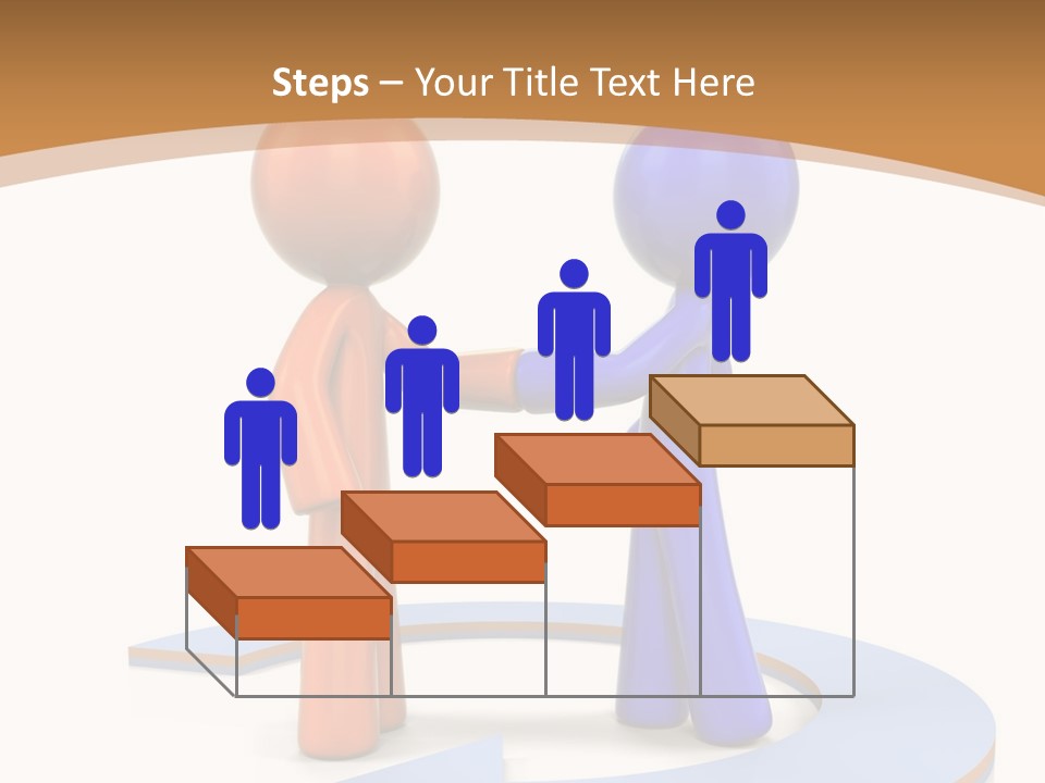 Two Orange And Blue People Shaking Hands Powerpoint Template PowerPoint Template