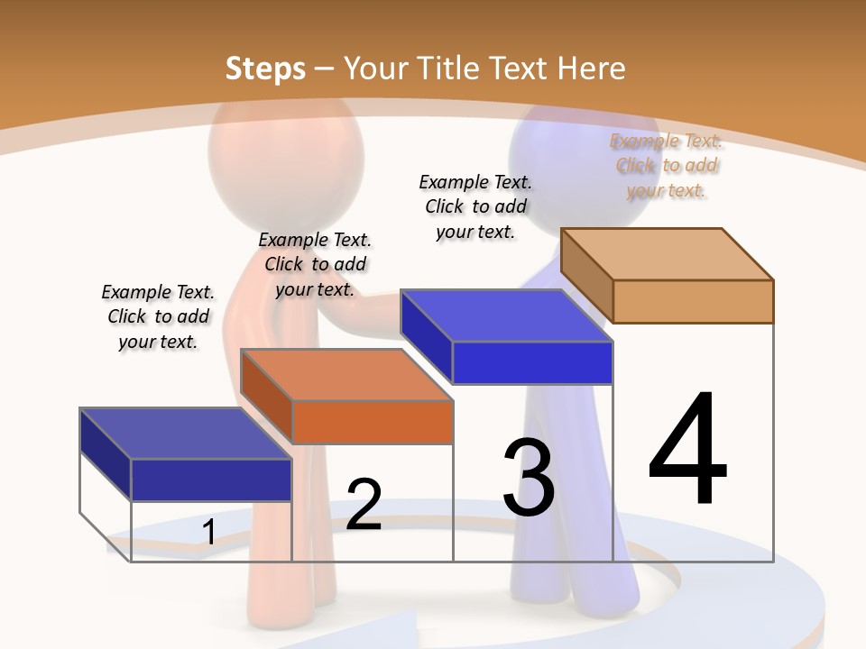 Two Orange And Blue People Shaking Hands Powerpoint Template PowerPoint Template
