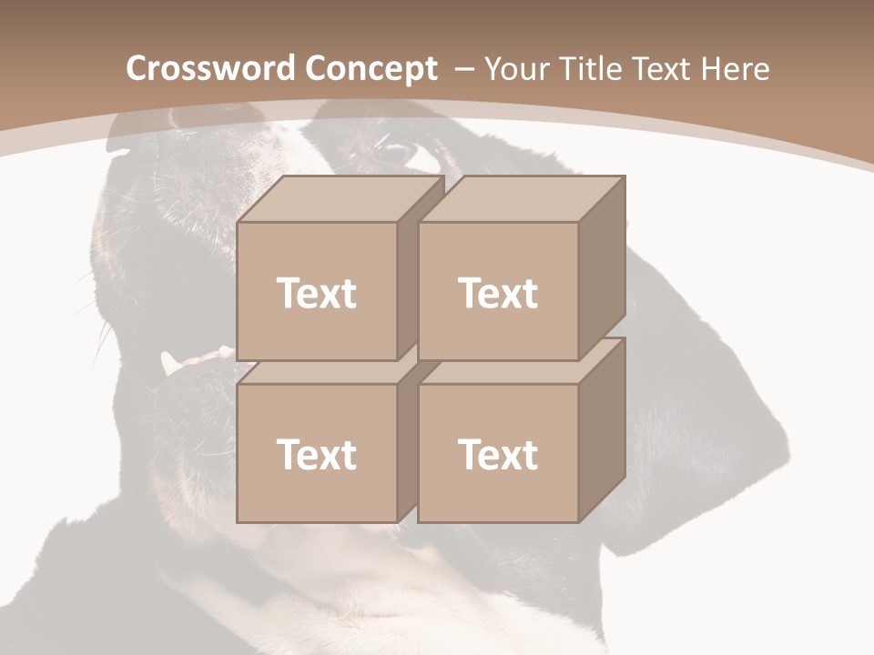 A Black And White Dog With His Mouth Open PowerPoint Template