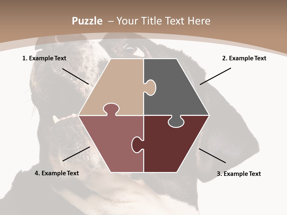 A Black And White Dog With His Mouth Open PowerPoint Template