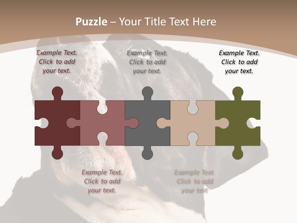 A Black And White Dog With His Mouth Open PowerPoint Template