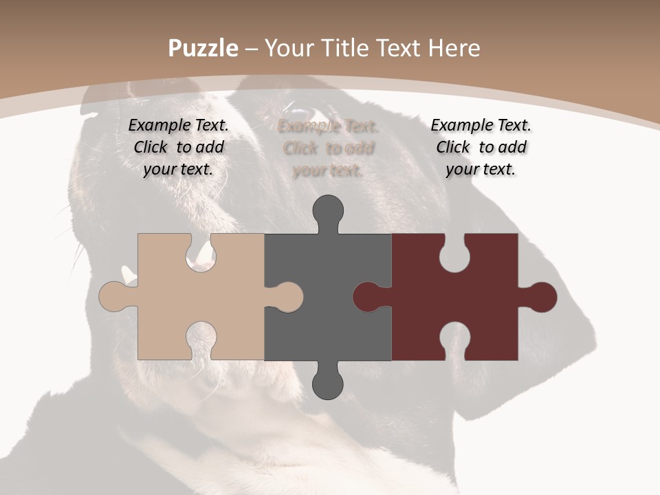 A Black And White Dog With His Mouth Open PowerPoint Template