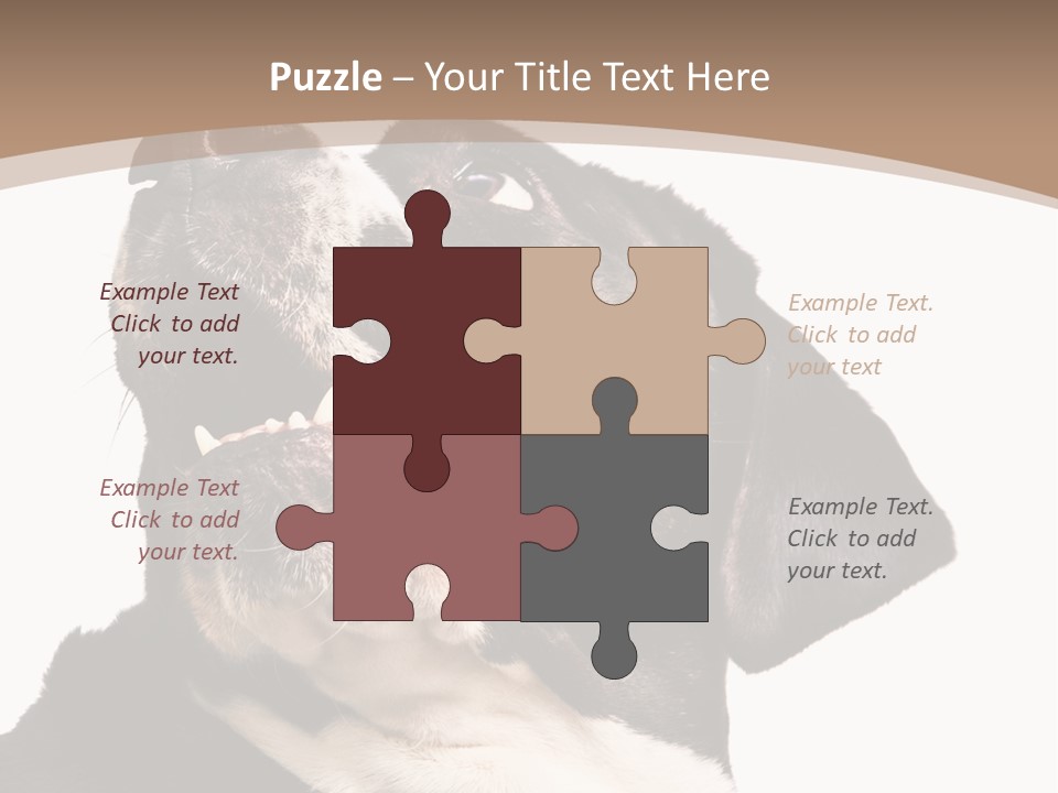 A Black And White Dog With His Mouth Open PowerPoint Template