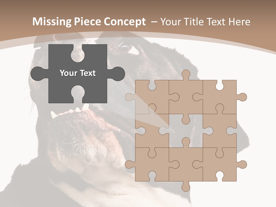 A Black And White Dog With His Mouth Open PowerPoint Template