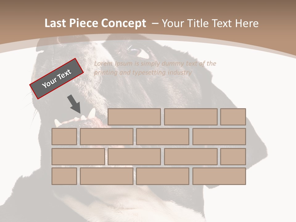 A Black And White Dog With His Mouth Open PowerPoint Template