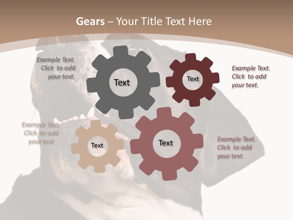 A Black And White Dog With His Mouth Open PowerPoint Template