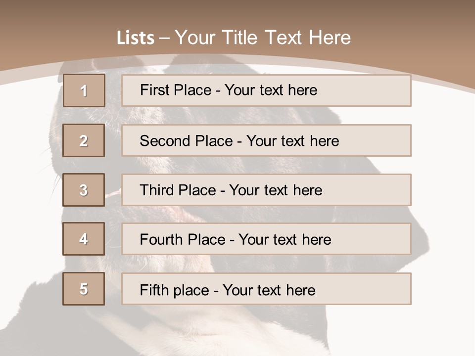 A Black And White Dog With His Mouth Open PowerPoint Template