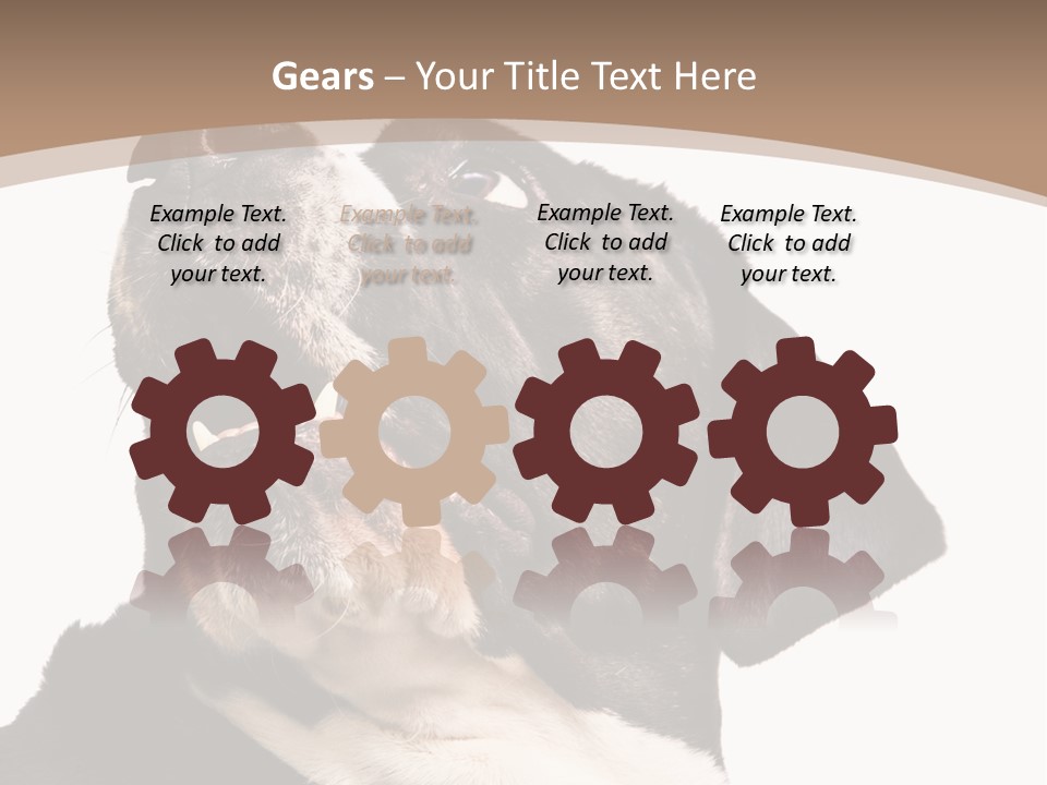 A Black And White Dog With His Mouth Open PowerPoint Template