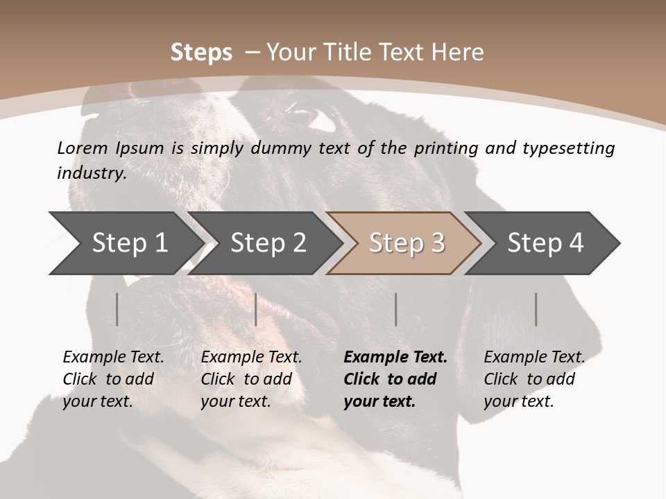 A Black And White Dog With His Mouth Open PowerPoint Template