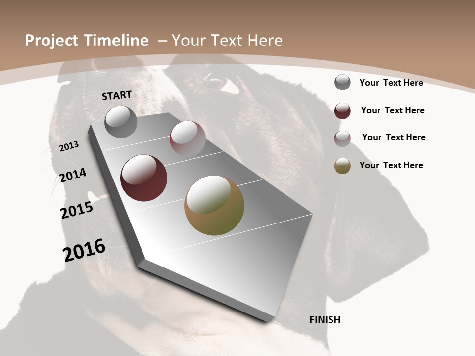 A Black And White Dog With His Mouth Open PowerPoint Template