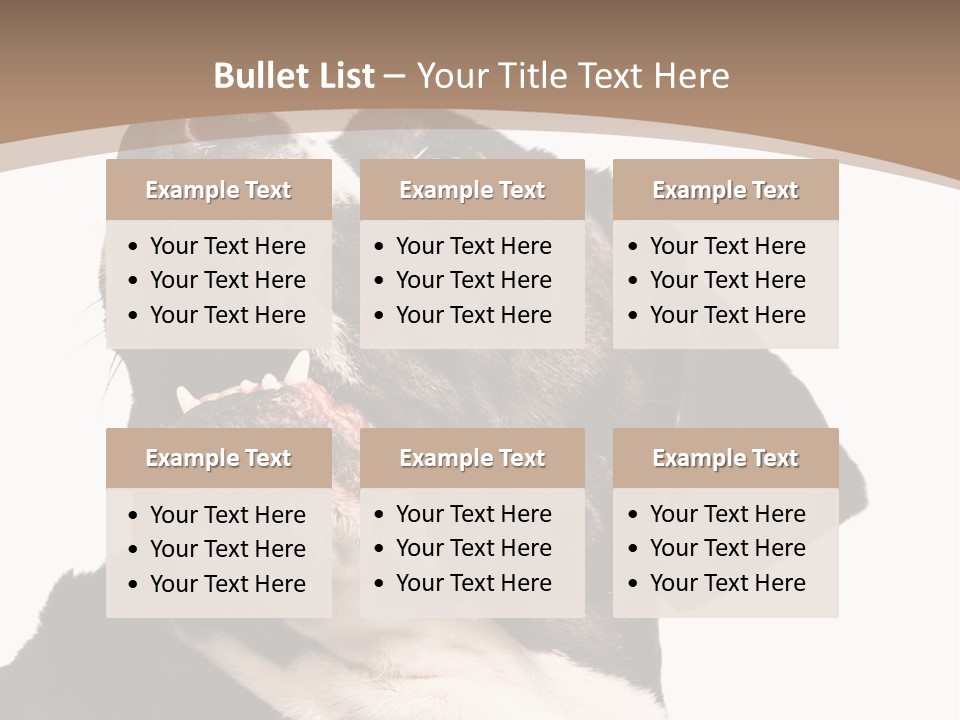 A Black And White Dog With His Mouth Open PowerPoint Template