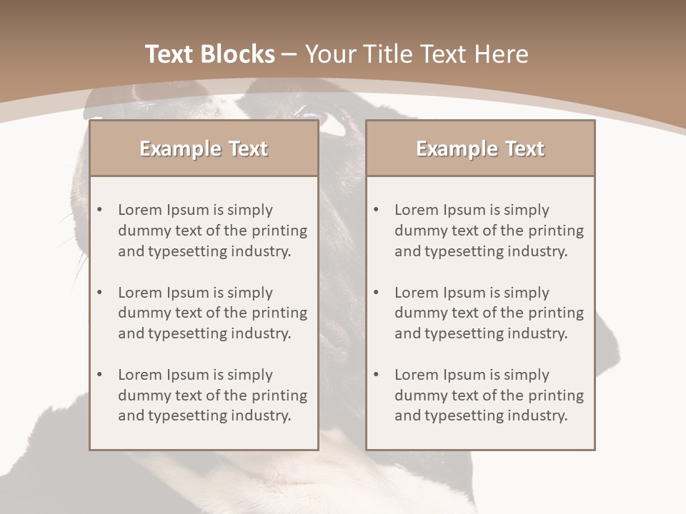 A Black And White Dog With His Mouth Open PowerPoint Template