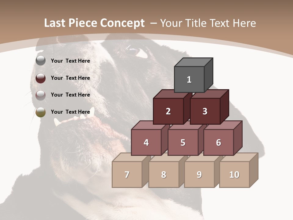 A Black And White Dog With His Mouth Open PowerPoint Template