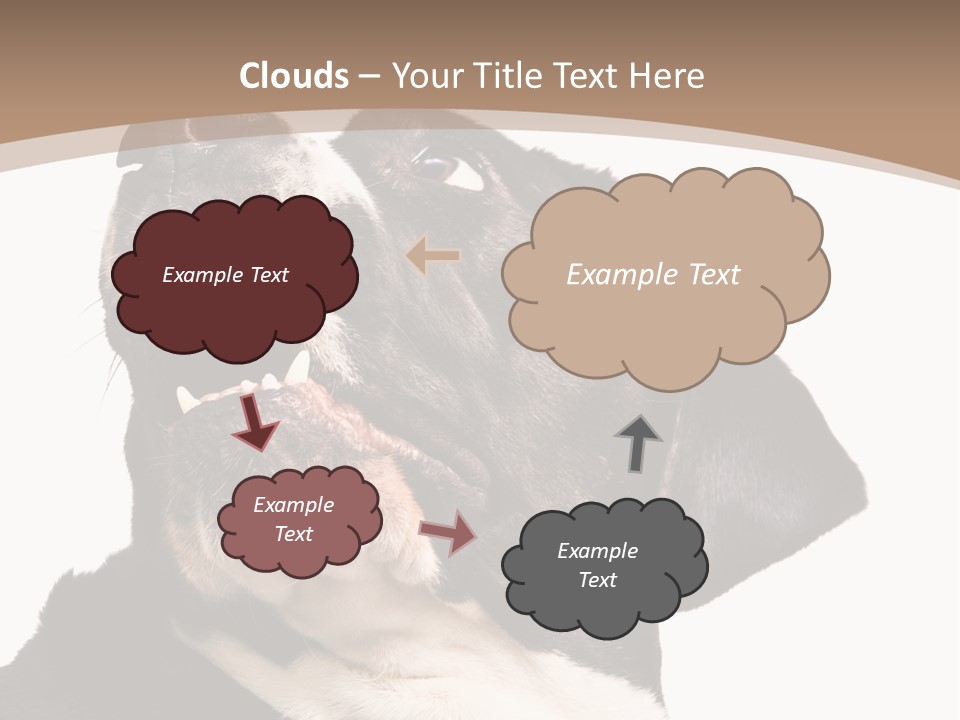 A Black And White Dog With His Mouth Open PowerPoint Template
