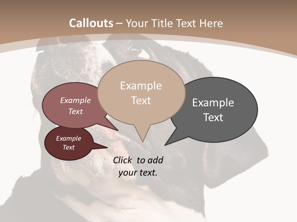 A Black And White Dog With His Mouth Open PowerPoint Template