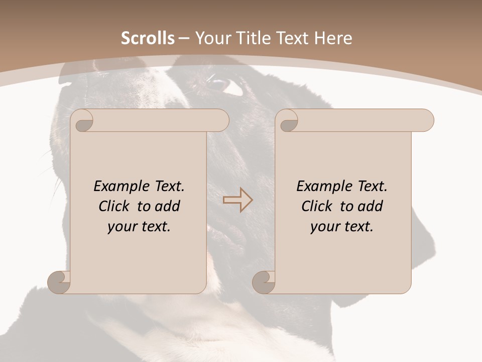 A Black And White Dog With His Mouth Open PowerPoint Template