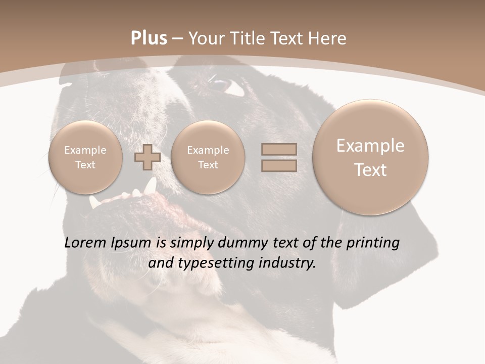 A Black And White Dog With His Mouth Open PowerPoint Template