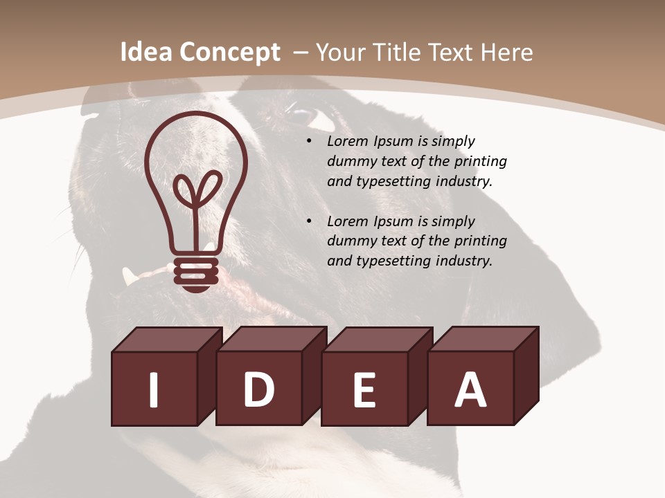 A Black And White Dog With His Mouth Open PowerPoint Template