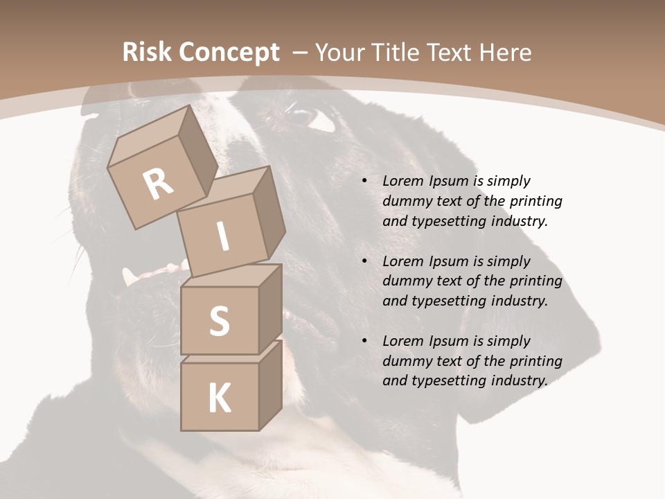 A Black And White Dog With His Mouth Open PowerPoint Template