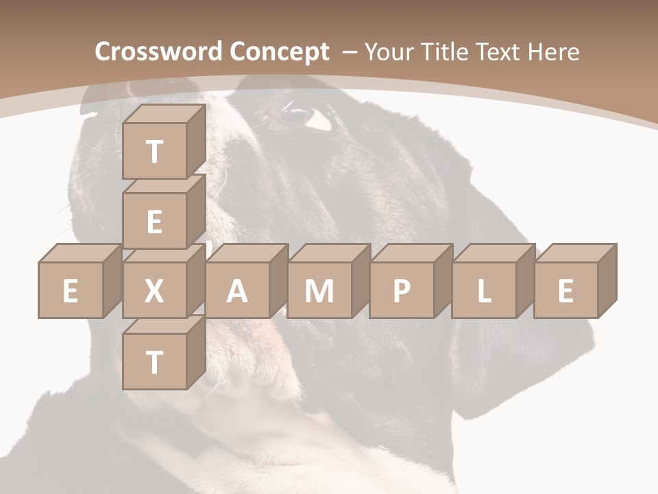 A Black And White Dog With His Mouth Open PowerPoint Template