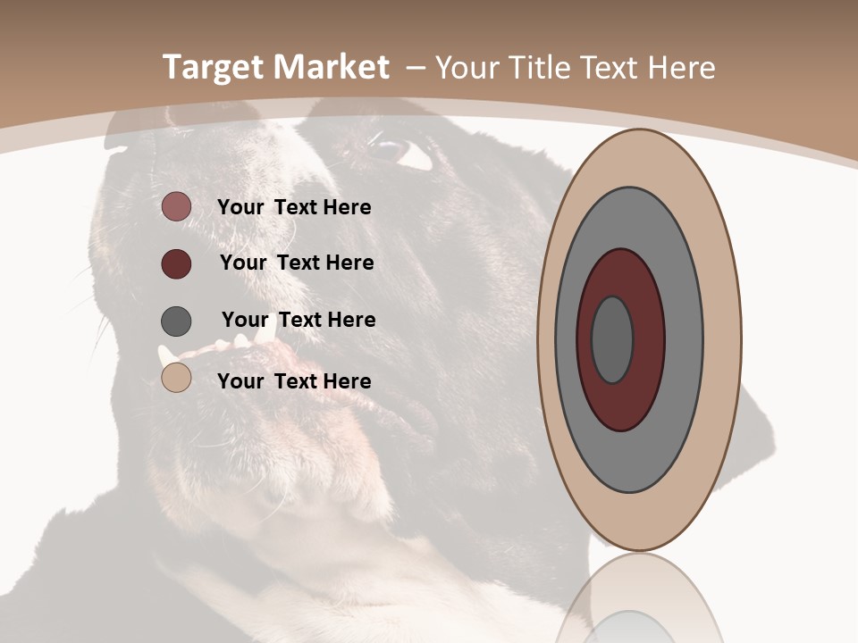 A Black And White Dog With His Mouth Open PowerPoint Template