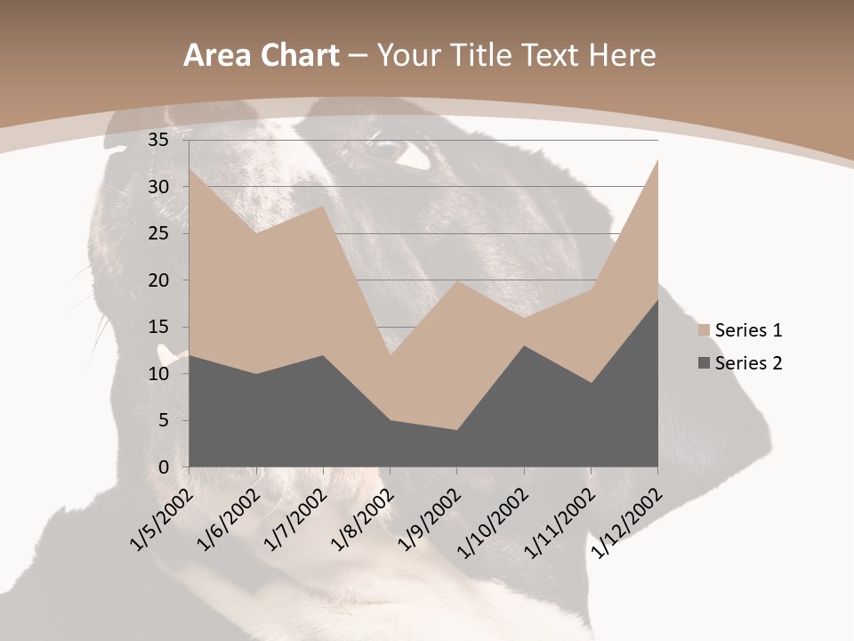 A Black And White Dog With His Mouth Open PowerPoint Template