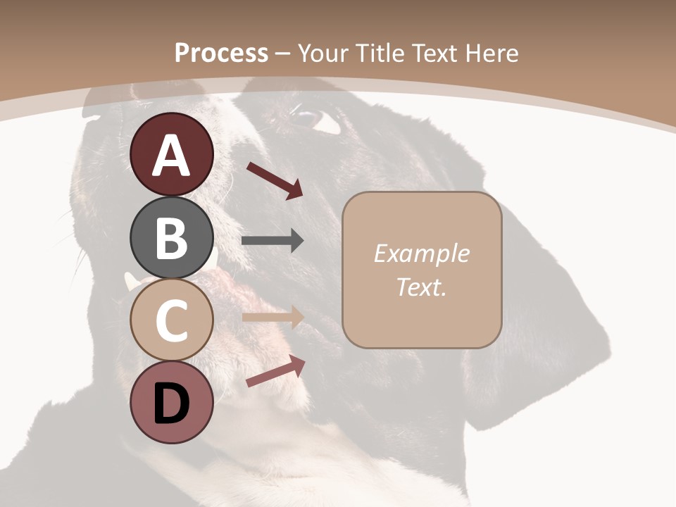 A Black And White Dog With His Mouth Open PowerPoint Template