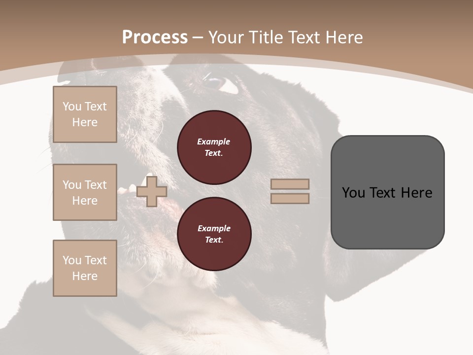 A Black And White Dog With His Mouth Open PowerPoint Template