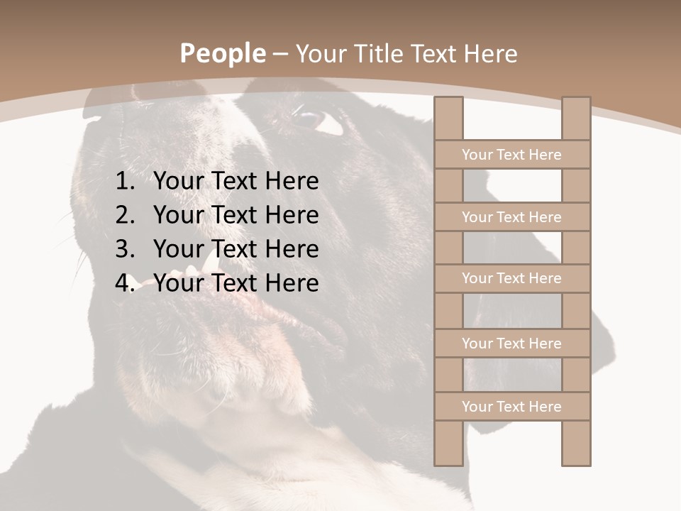 A Black And White Dog With His Mouth Open PowerPoint Template