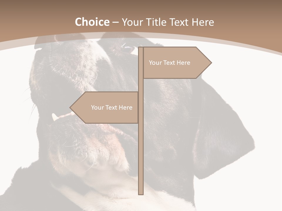 A Black And White Dog With His Mouth Open PowerPoint Template
