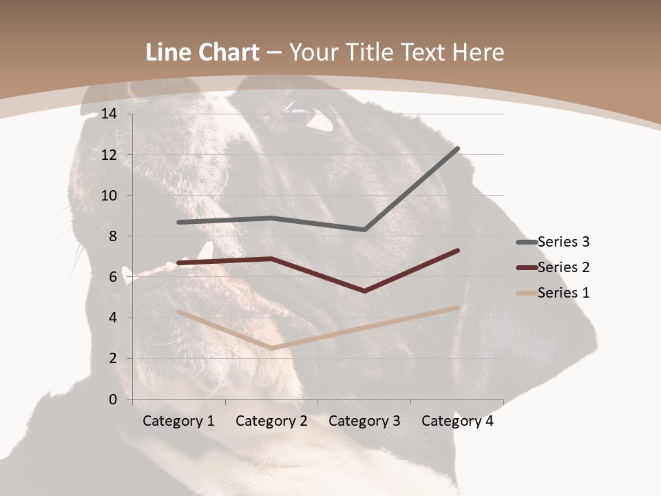 A Black And White Dog With His Mouth Open PowerPoint Template