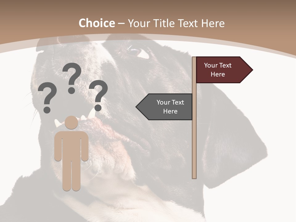 A Black And White Dog With His Mouth Open PowerPoint Template