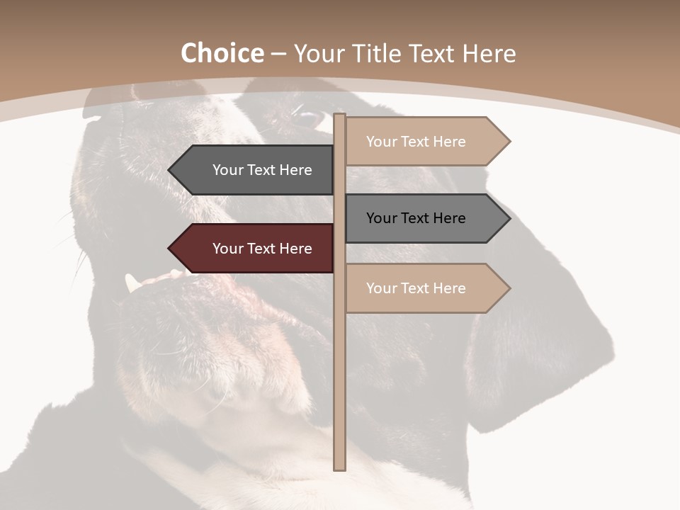 A Black And White Dog With His Mouth Open PowerPoint Template