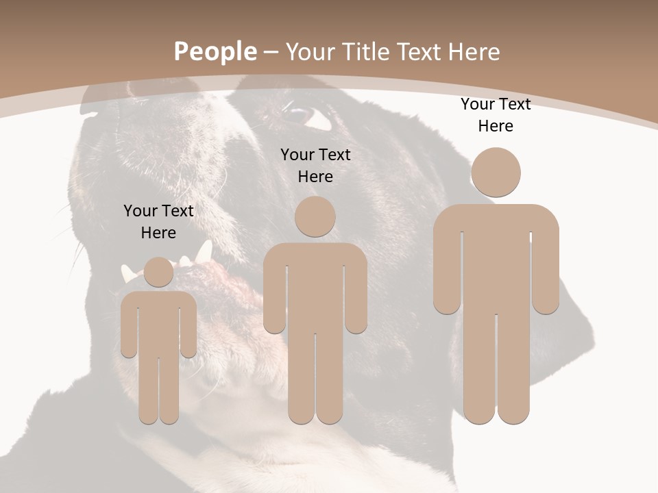 A Black And White Dog With His Mouth Open PowerPoint Template