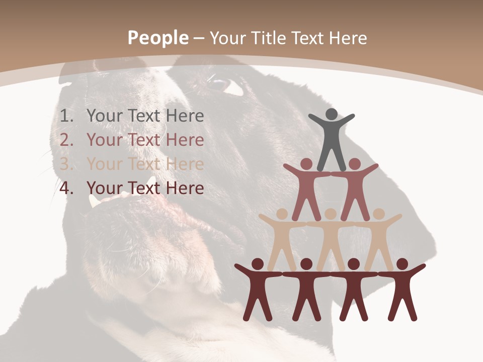 A Black And White Dog With His Mouth Open PowerPoint Template