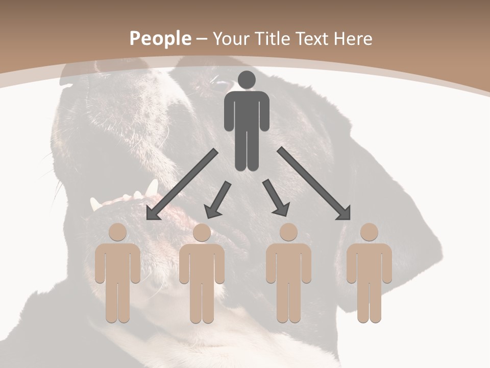 A Black And White Dog With His Mouth Open PowerPoint Template