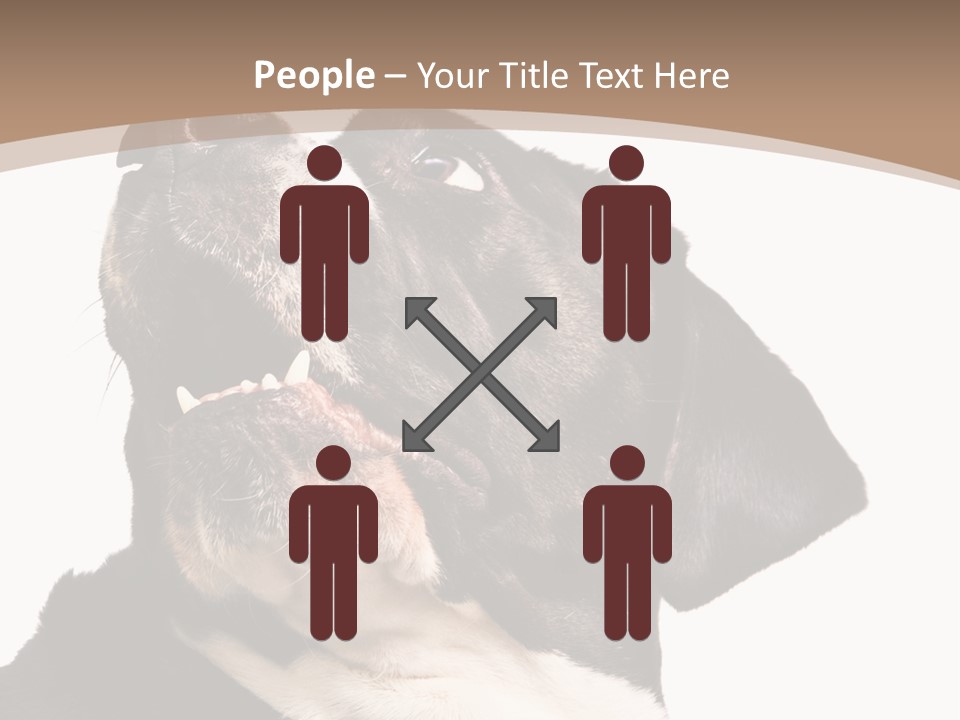 A Black And White Dog With His Mouth Open PowerPoint Template