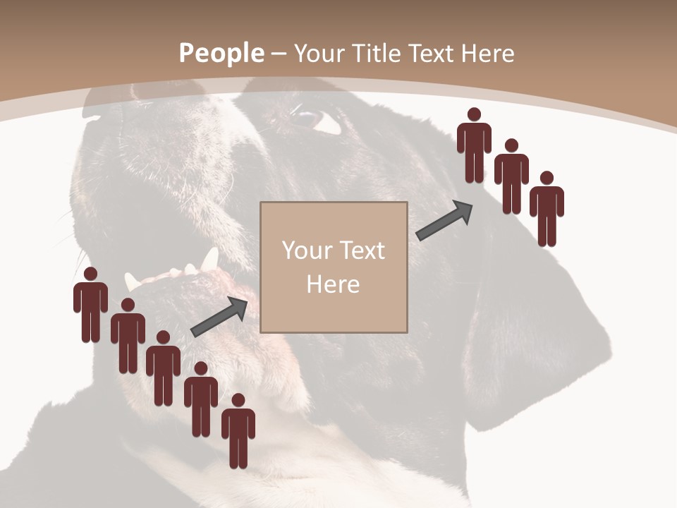 A Black And White Dog With His Mouth Open PowerPoint Template