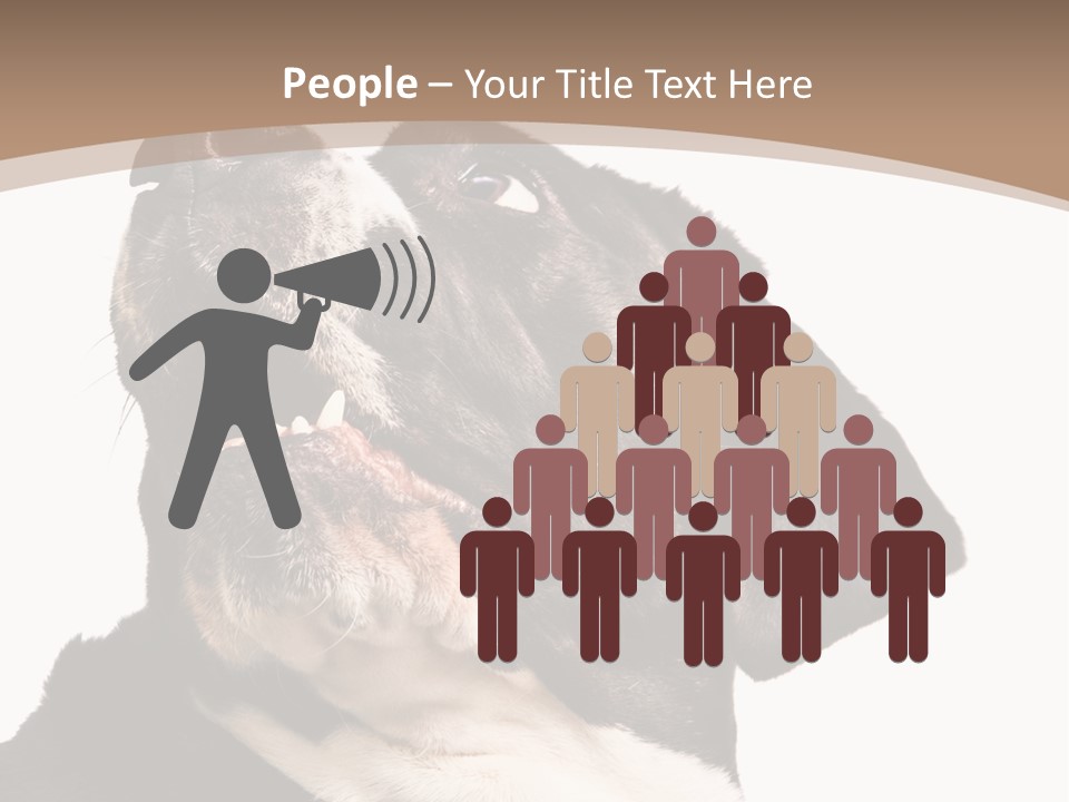 A Black And White Dog With His Mouth Open PowerPoint Template