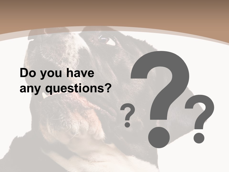 A Black And White Dog With His Mouth Open PowerPoint Template