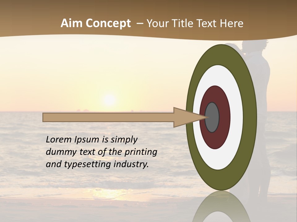 Two People Standing On A Beach At Sunset PowerPoint Template