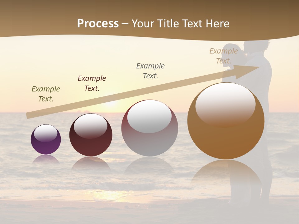 Two People Standing On A Beach At Sunset PowerPoint Template