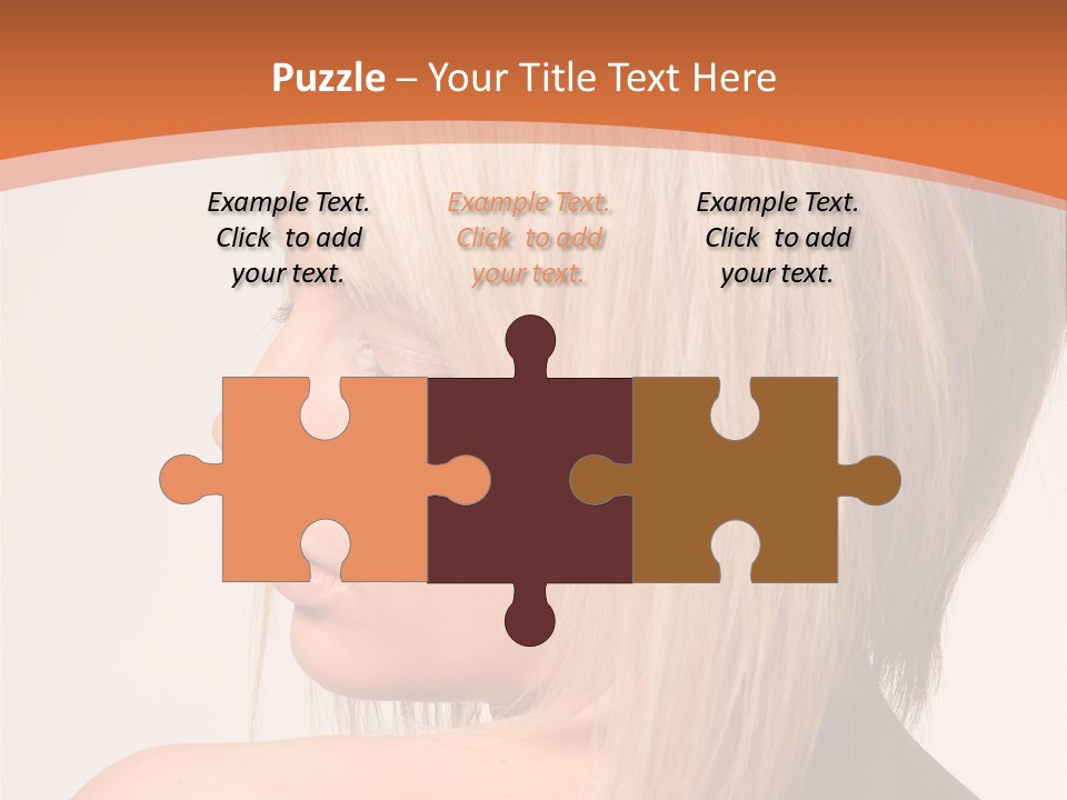 A Woman With Blonde Hair Is Looking Down PowerPoint Template