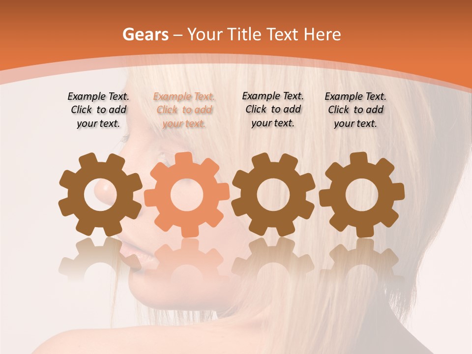 A Woman With Blonde Hair Is Looking Down PowerPoint Template