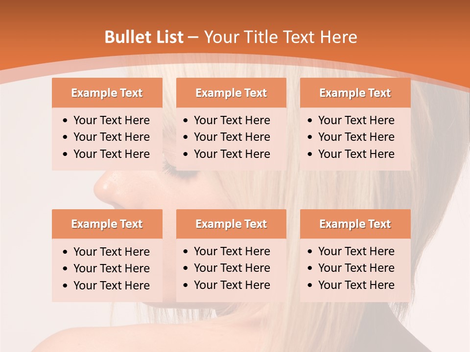 A Woman With Blonde Hair Is Looking Down PowerPoint Template