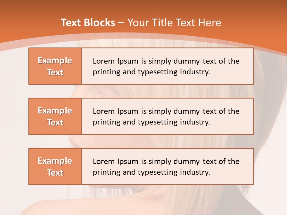 A Woman With Blonde Hair Is Looking Down PowerPoint Template