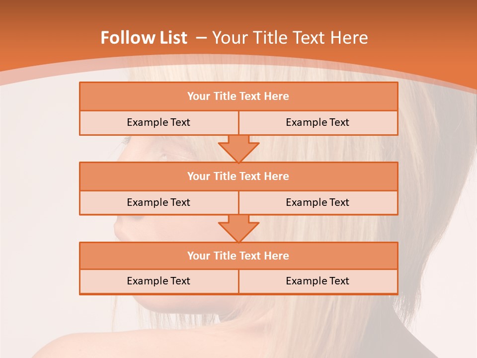 A Woman With Blonde Hair Is Looking Down PowerPoint Template